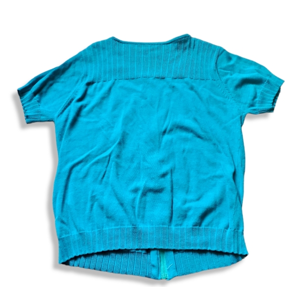 Zip-front Short-sleeve Cardigan - Picture 2 of 2